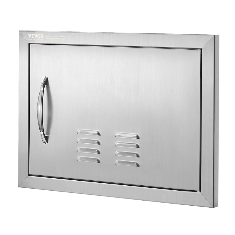 VEVOR nerūsējošā tērauda iebūvējamas āra virtuves durvis 508 × 356 mm, ar rokturi un ventilāciju