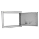 VEVOR nerūsējošā tērauda iebūvējamas āra virtuves durvis 508 × 356 mm, ar rokturi un ventilāciju