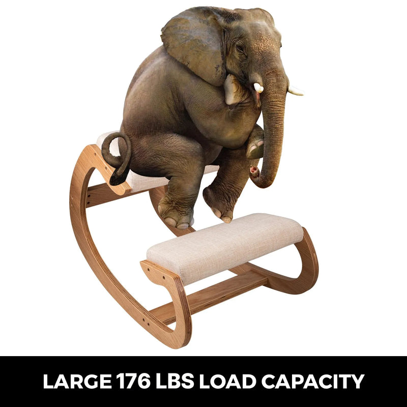 VEVOR ergonomisks ceļu balsta krēsls, 99,8 kg, darba krēsls pareizai stājai ar gurnu spilvenu, balta ozola apdare