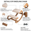 VEVOR ergonomisks ceļu balsta krēsls, 99,8 kg, darba krēsls pareizai stājai ar gurnu spilvenu, balta ozola apdare