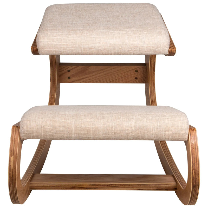 VEVOR ergonomisks ceļu balsta krēsls, 99,8 kg, darba krēsls pareizai stājai ar gurnu spilvenu, balta ozola apdare