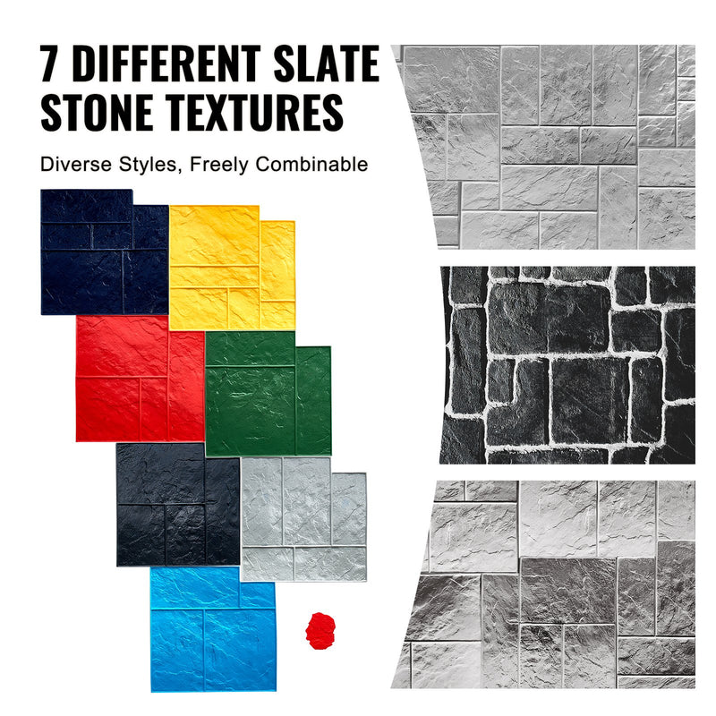 VEVOR 7 gb 61 cm teksturējošas poliuretāna veidnes rakstu veidošanai uz betona