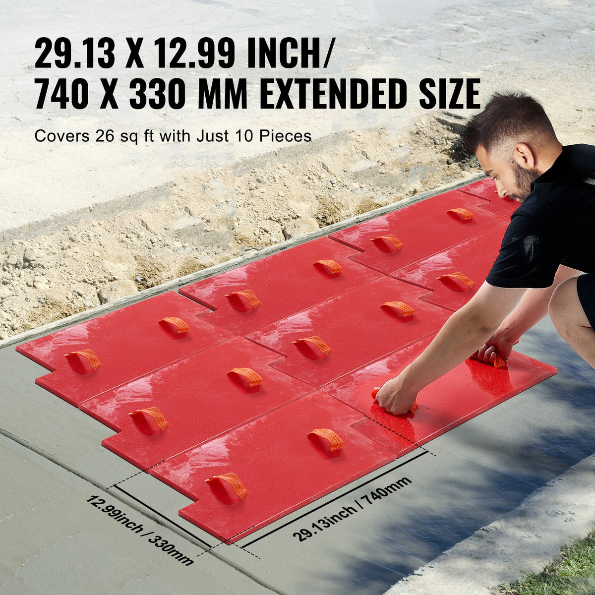 VEVOR 740 x 330 mm veidne dekoratīvu rakstu veidošanai uz betona grīdām, terasēm, baseinu zonās u.c.