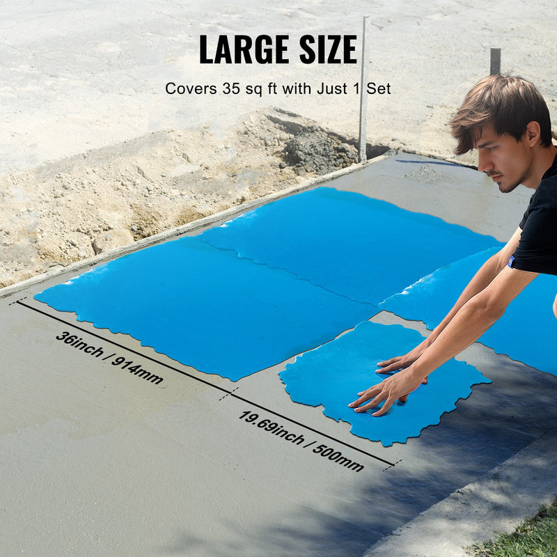 VEVOR 4 gb 50 x 50 cm teksturējošas poliuretāna veidnes rakstu veidošanai uz betona