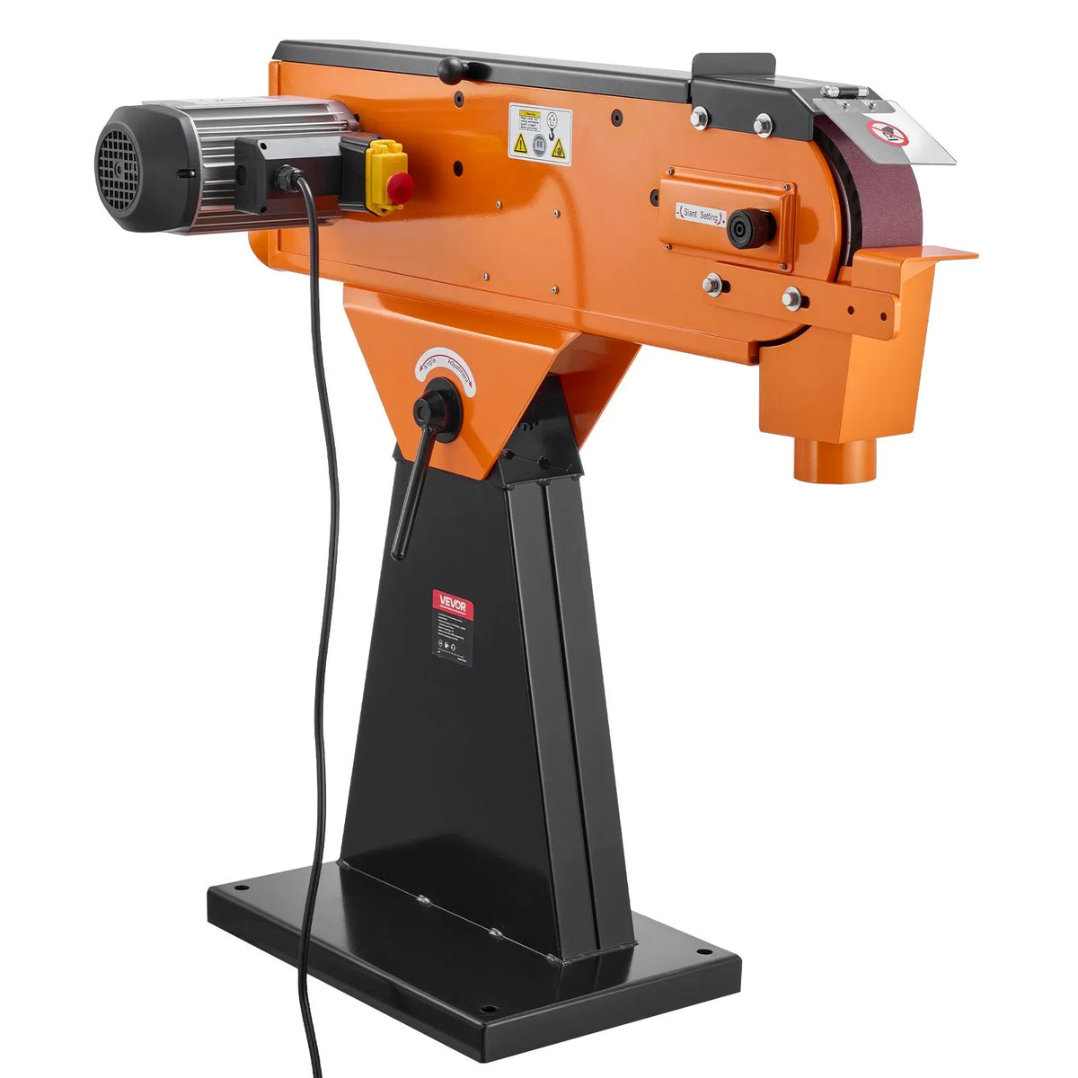 VEVOR Belt Sander 76 × 2007 mm, 2100 W, 900 RPM, Industrial Grinding and Polishing Machine with 0°–45° Adjustable Angle and Dust Extraction Port for Woodworking and Metalworking