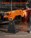 VEVOR lentes slīpmašīna 76 × 2007 mm, 2100 W, 900 apgr./min, industriāla slīpēšanas un pulēšanas iekārta ar 0°–45° regulējamu leņķi un putekļu nosūces pieslēgumu kokapstrādei un metālapstrādei