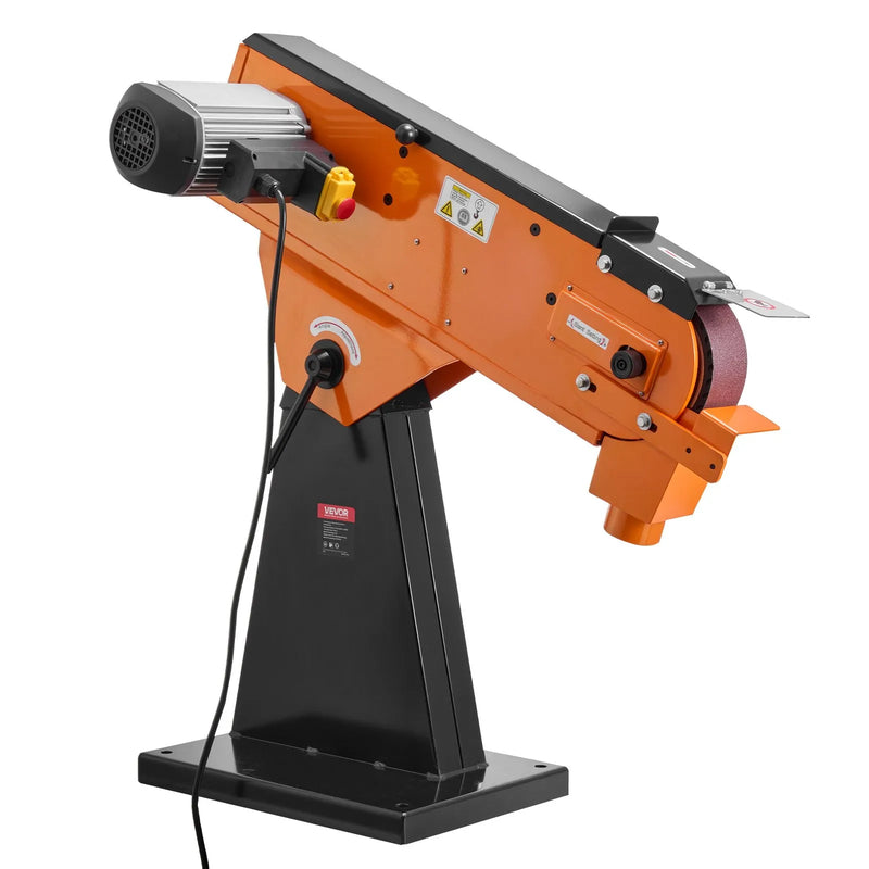 VEVOR lentes slīpmašīna 76 × 2007 mm, 2100 W, 900 apgr./min, industriāla slīpēšanas un pulēšanas iekārta ar 0°–45° regulējamu leņķi un putekļu nosūces pieslēgumu kokapstrādei un metālapstrādei