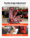 VEVOR lentes un diska slīpmašīna 152,4 mm / 101,6 × 914,4 mm, 400 W profesionāla kombinētā slīpmašīna ar regulējamu darba galdu 0–45°, putekļu nosūkšanas pieslēgumu kokapstrādei un DIY darbiem