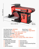 VEVOR lentes un diska slīpmašīna 152,4 mm / 101,6 × 914,4 mm, 400 W profesionāla kombinētā slīpmašīna ar regulējamu darba galdu 0–45°, putekļu nosūkšanas pieslēgumu kokapstrādei un DIY darbiem