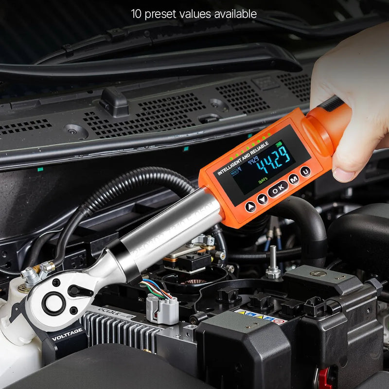 Digitālais momentslēdzis 9,5 mm piedziņa, 0–135 Nm, 72 zobu sprūdrats