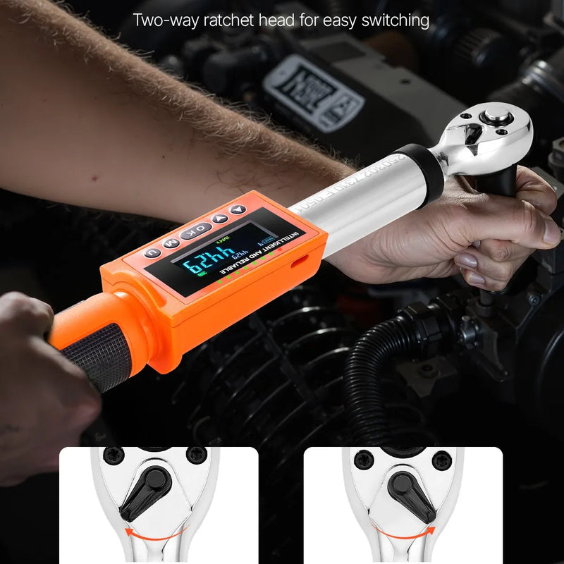 Digitālais momentslēdzis 9,5 mm piedziņa, 0–135 Nm, 72 zobu sprūdrats