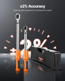 Digitālo momentslēdžu komplekts 2 gab., 12,5 mm un 9,5 mm piedziņa, 72 zobu