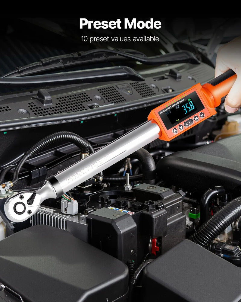 Digitālo momentslēdžu komplekts 2 gab., 12,5 mm un 9,5 mm piedziņa, 72 zobu