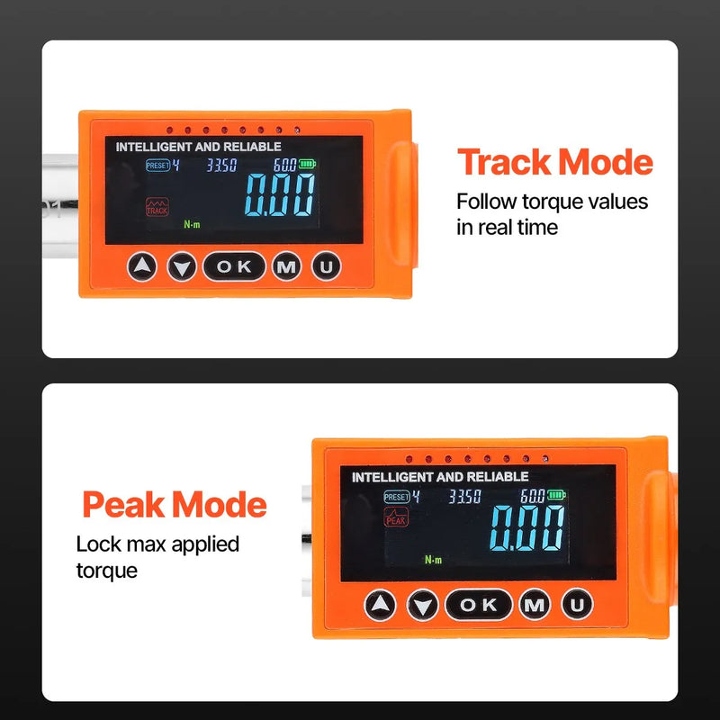 Digitālo momentslēdžu komplekts 2 gab., 12,5 mm un 9,5 mm piedziņa, 72 zobu