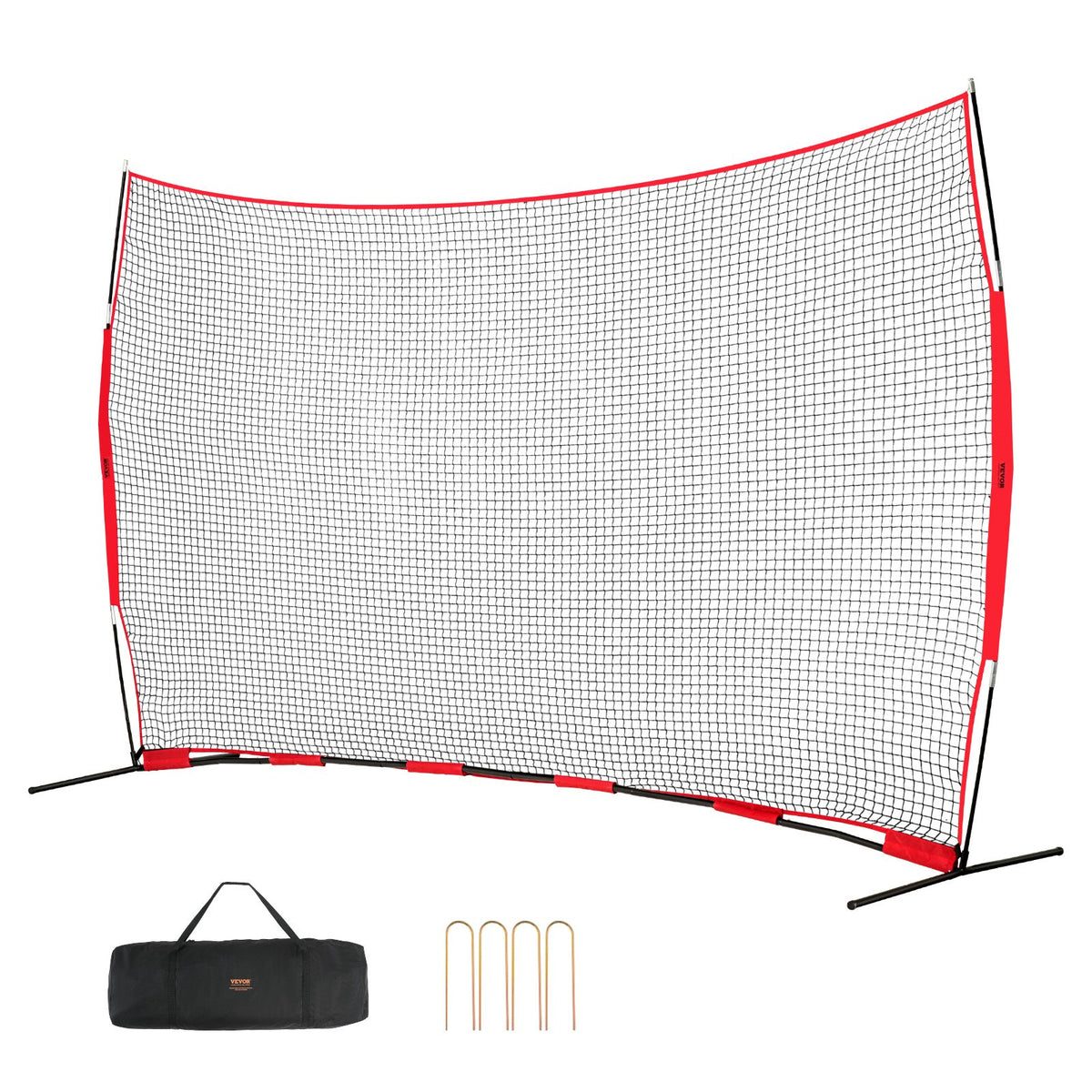 VEVOR sporta aizsargtīkls ar barjeru 488 × 305 cm ar somu