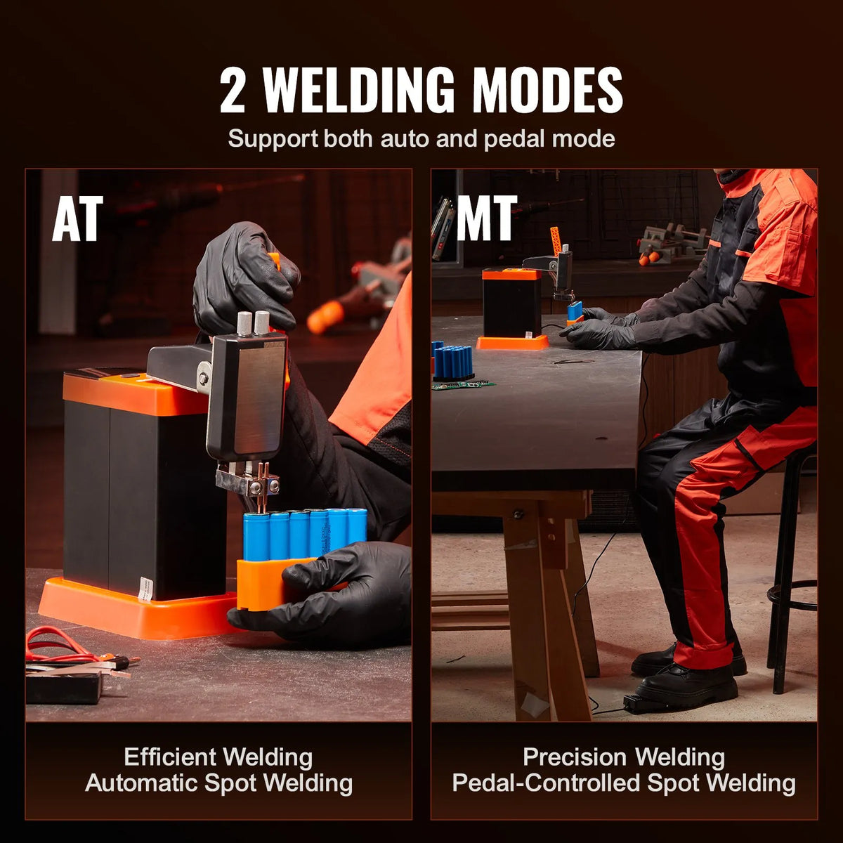 VEVOR 14.5 kW Battery Spot Welder with Capacitor Energy Storage Technology, 73B Welding Pen, 801D High Power Spot Welder with 2 Welding Modes for 0.1–0.3 mm Pure Nickel Welding