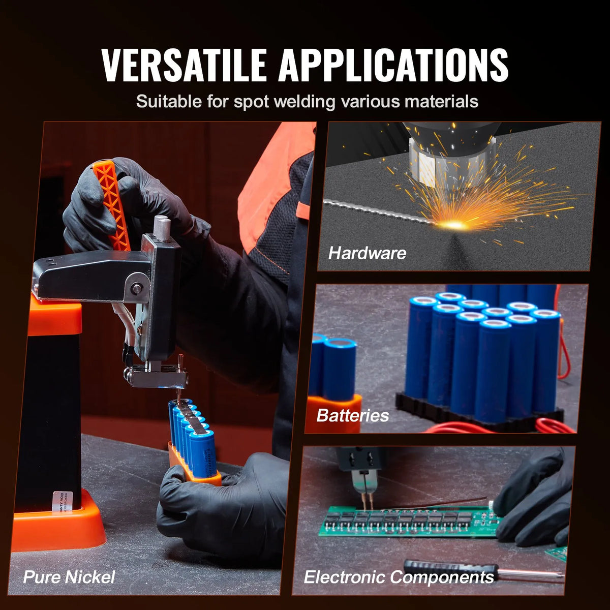 VEVOR 14.5 kW Battery Spot Welder with Capacitor Energy Storage Technology, 73B Welding Pen, 801D High Power Spot Welder with 2 Welding Modes for 0.1–0.3 mm Pure Nickel Welding