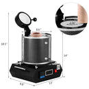 VEVOR elektriskā metālu kausēšanas krāsns 1350W, līdz 1150°C, digitāla temperatūras vadība, 3 kg keramikas tīģelis, zelta, sudraba un alumīnija kausēšanai un liešanai