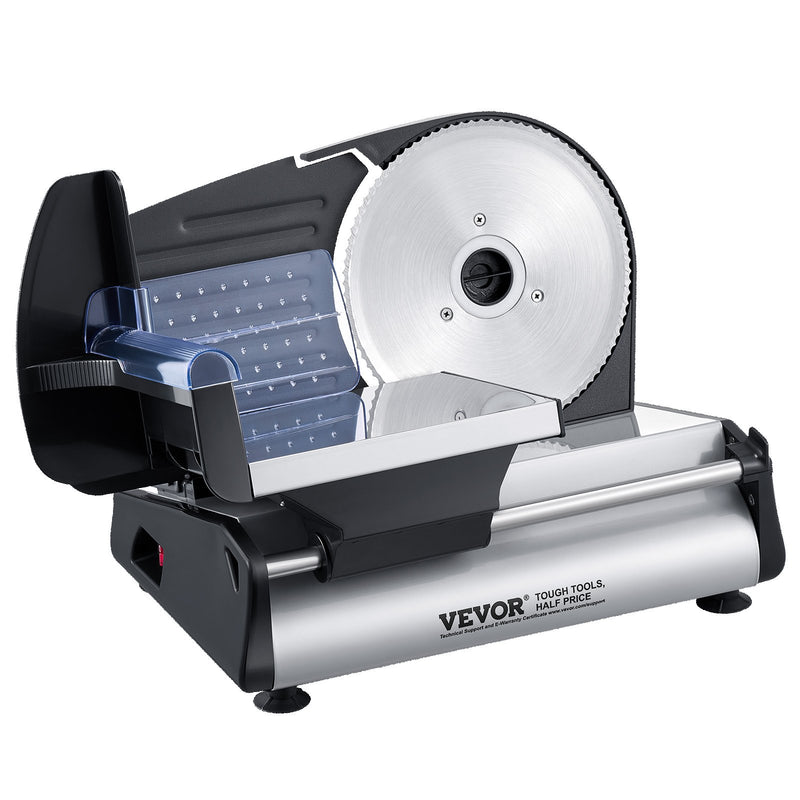 VEVOR 180W Elektriskais Gaļas Sagriezējs, 19 cm, Gaļas, Maizes un Siera griešanai