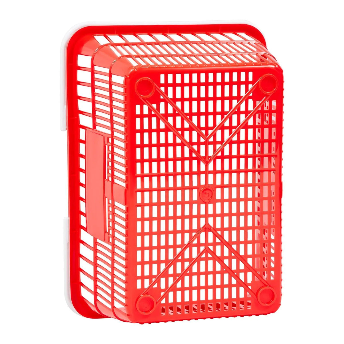 VEVOR iepirkumu grozi, 20 gab., 21 l sakraujami PE plastmasas grozi ar rokturiem, blīva režģa konstrukcija, kravnesība līdz 9,07 kg, piemēroti veikalam, mazumtirdzniecībai, supermarketam un lietošanai mājās, sarkani - ZEMLETES.LV