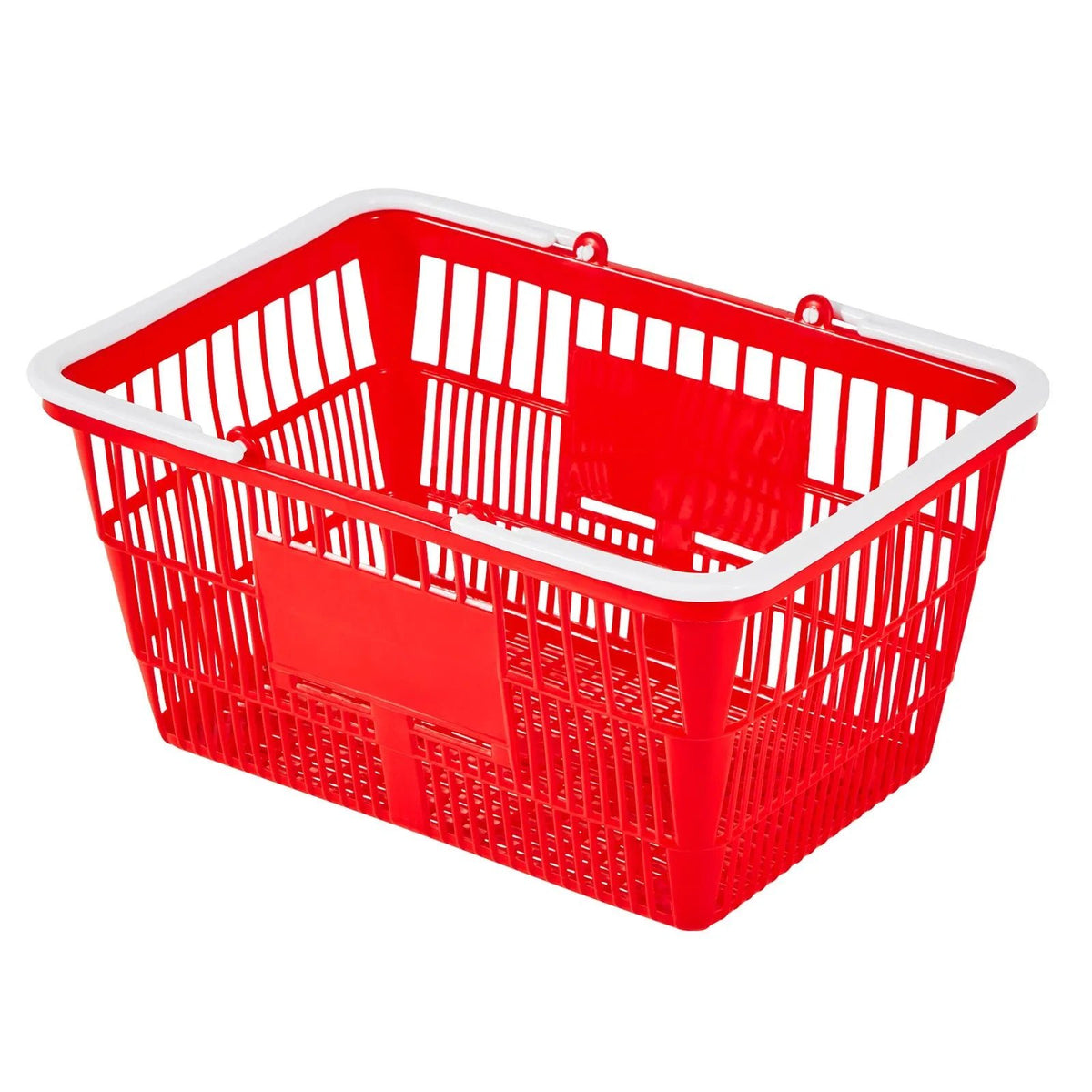 VEVOR iepirkumu grozi, 20 gab., 21 l sakraujami PE plastmasas grozi ar rokturiem, blīva režģa konstrukcija, kravnesība līdz 9,07 kg, piemēroti veikalam, mazumtirdzniecībai, supermarketam un lietošanai mājās, sarkani - ZEMLETES.LV