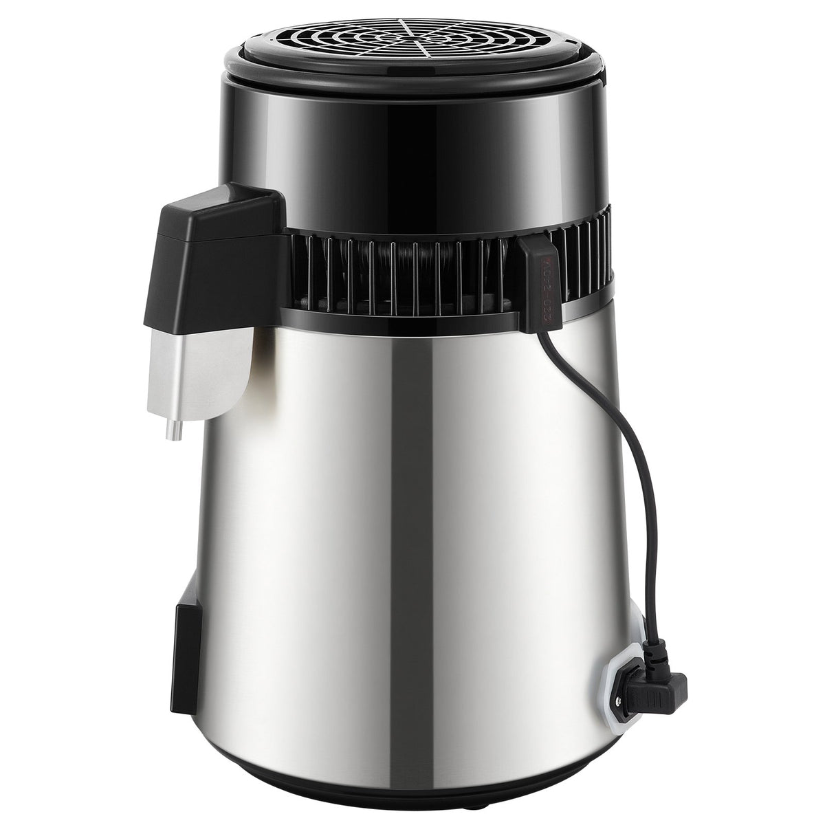 4L VEVOR Water Distiller with 1.5 l/h Output, Timer and Dual Temperature Control, Silver