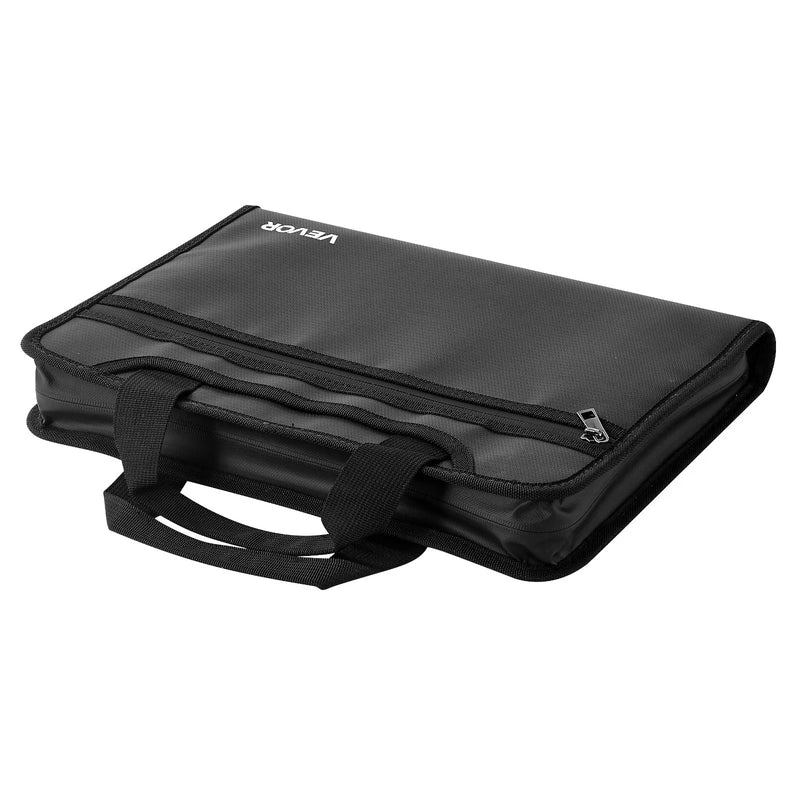 VEVOR ugunsdroša dokumentu soma, karstumizturīga līdz 1000 ℃, uguns- un ūdensdroša, pārnēsājams vairāku slāņu failu uzglabāšanas un drošības organizators mājām, birojam vai ceļojumiem, piemērota pasēm, svarīgiem dokumentiem un failiem