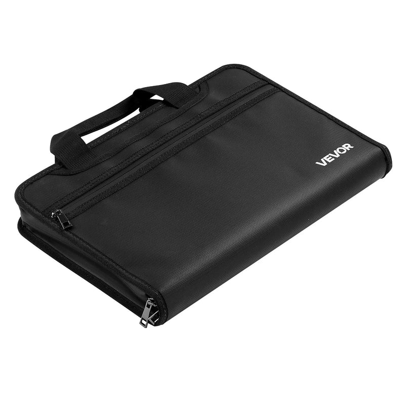 VEVOR ugunsdroša dokumentu soma, karstumizturīga līdz 1000 ℃, uguns- un ūdensdroša, pārnēsājams vairāku slāņu failu uzglabāšanas un drošības organizators mājām, birojam vai ceļojumiem, piemērota pasēm, svarīgiem dokumentiem un failiem