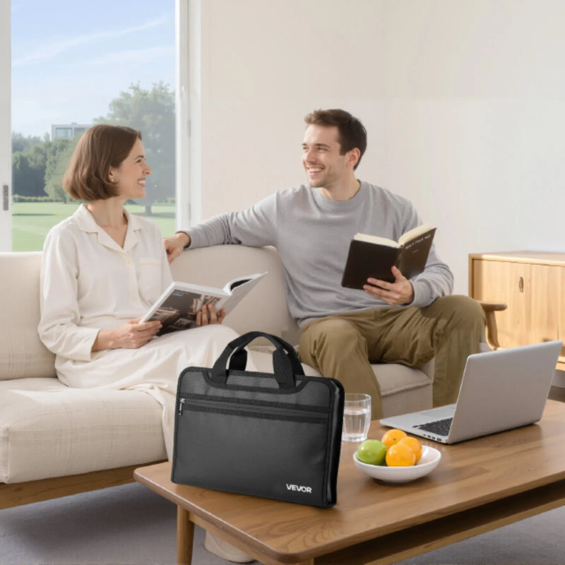 VEVOR ugunsdroša dokumentu soma, karstumizturīga līdz 1000 ℃, uguns- un ūdensdroša, pārnēsājams vairāku slāņu failu uzglabāšanas un drošības organizators mājām, birojam vai ceļojumiem, piemērota pasēm, svarīgiem dokumentiem un failiem