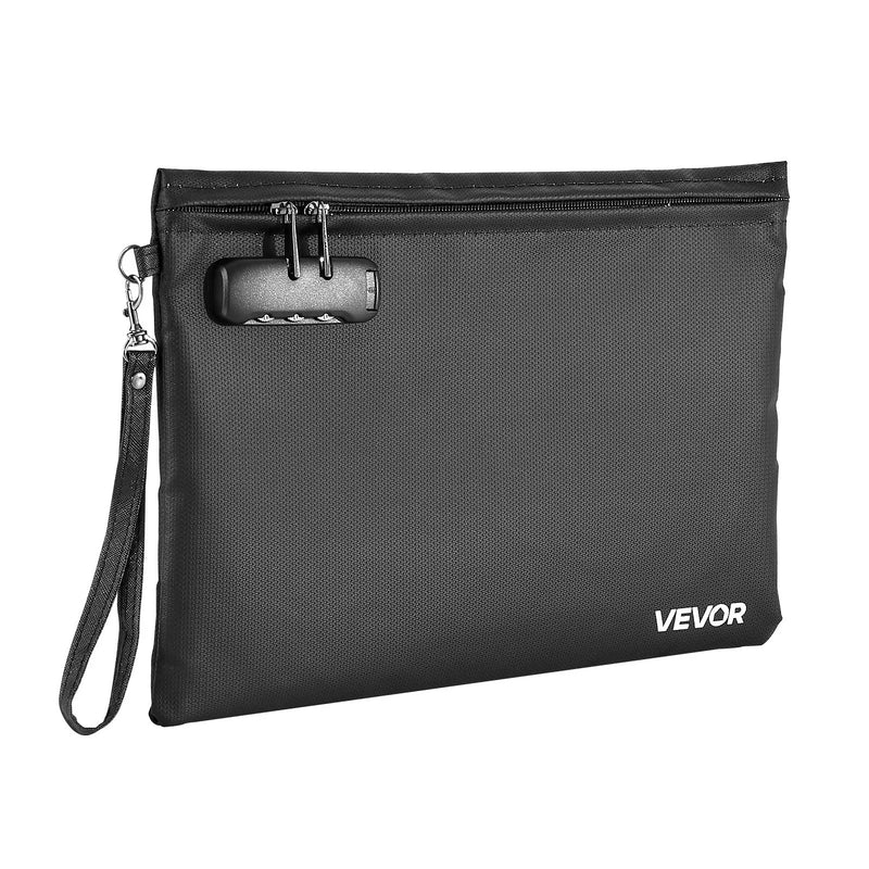 VEVOR ugunsdroša dokumentu soma ar 1000 °C karstumizturību, uguns- un ūdensnecaurlaidīgu pārklājumu, slēdzeni un pārnēsājamu dizainu, piemērota dokumentu, pasu un svarīgu failu drošai uzglabāšanai mājās, birojā vai ceļojumā.