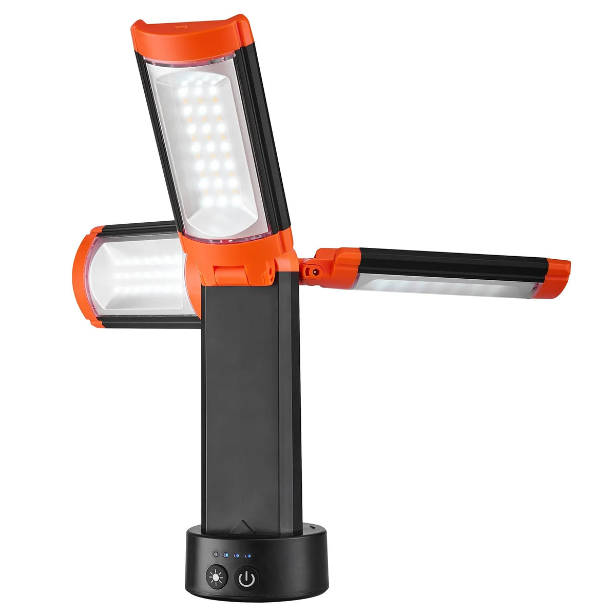 VEVOR LED Work Light with Stand, 13.2 Ah Battery, Rechargeable Cordless Design and Camping Lamp with 3 Light Heads, Removable Tripod Stand, 2200 Lumens Brightness, 3000–6500 K Adjustable Light, Portable for Work Sites