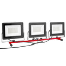 LED darba lampa ar statīvu, 15 000 lm, trīs galvu pārnēsājama kempinga lampa ar individuāliem slēdžiem, trijkāja statīvu un 3,3 m strāvas kabeli, piemērota iekštelpām un āra būvlaukumiem, IP65 ūdensizturīga