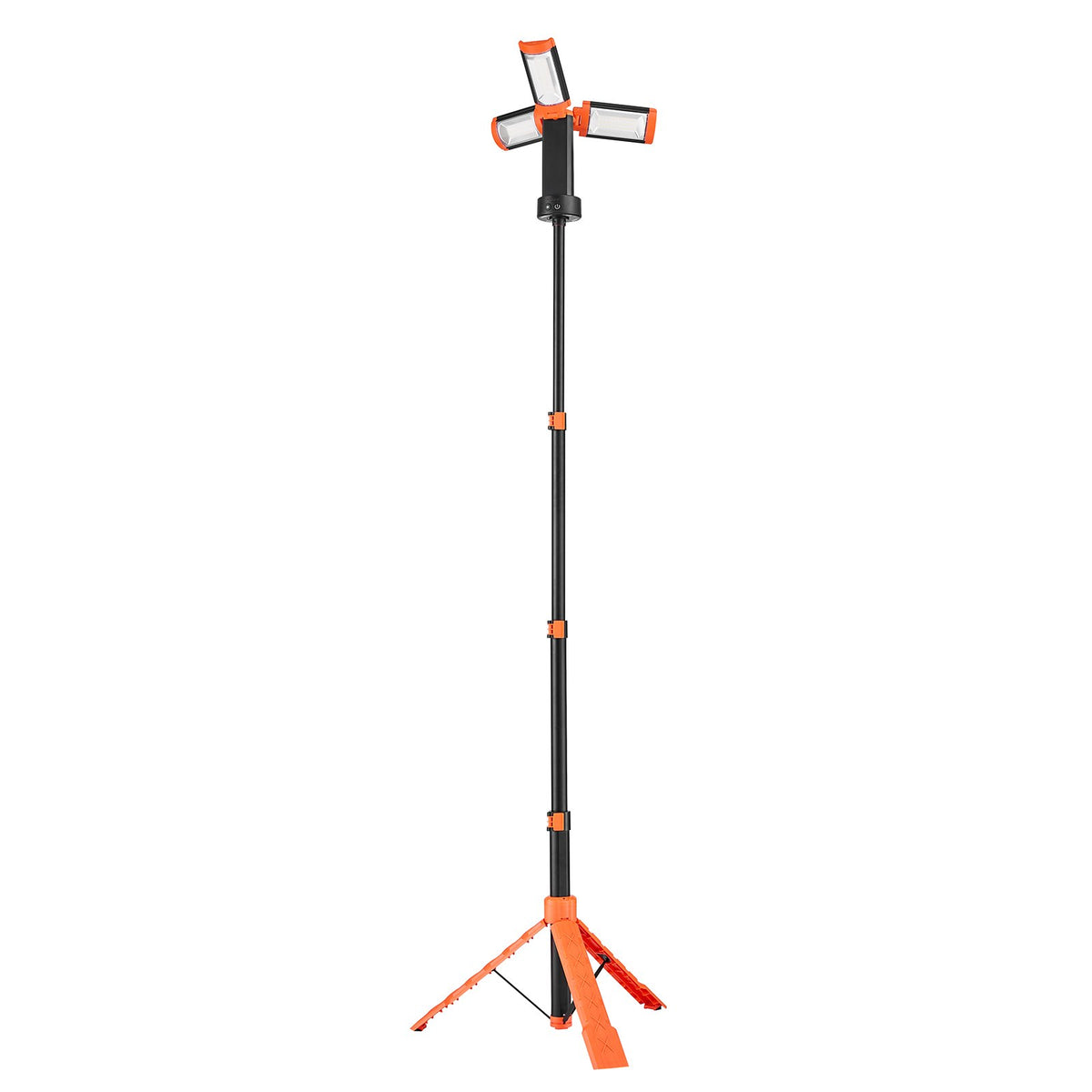 VEVOR LED Work Light with Stand, 8 Ah Rechargeable Cordless Camping Lamp with 3 Lamp Heads, Removable Tripod, 2200 lm, 3000–6500 K, Adjustable Brightness, Portable Lighting for Construction Sites