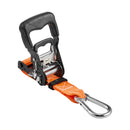 VEVOR sprūdrata kravas nostiprināšanas siksnas 38,1 mm × 1,8 m ar karabīnēm, pārrāvuma izturība 1100 kg, 2 gab. ar pārnēsāšanas somu