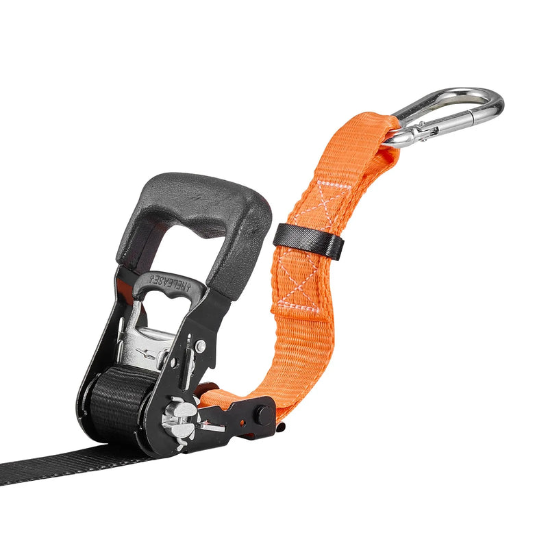 VEVOR sprūdrata kravas nostiprināšanas siksnas 38,1 mm × 1,8 m ar karabīnēm, pārrāvuma izturība 1100 kg, 2 gab. ar pārnēsāšanas somu