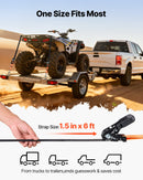 VEVOR sprūdrata kravas nostiprināšanas siksnas 38,1 mm × 1,8 m ar karabīnēm, pārrāvuma izturība 1100 kg, 2 gab. ar pārnēsāšanas somu