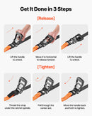 VEVOR sprūdrata kravas nostiprināšanas siksnas 38,1 mm × 1,8 m ar karabīnēm, pārrāvuma izturība 1100 kg, 2 gab. ar pārnēsāšanas somu