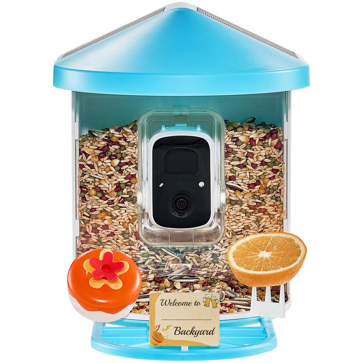VEVOR Smart Bird Feeder with 2K Camera, AI Species Recognition and 2 Solar Panels