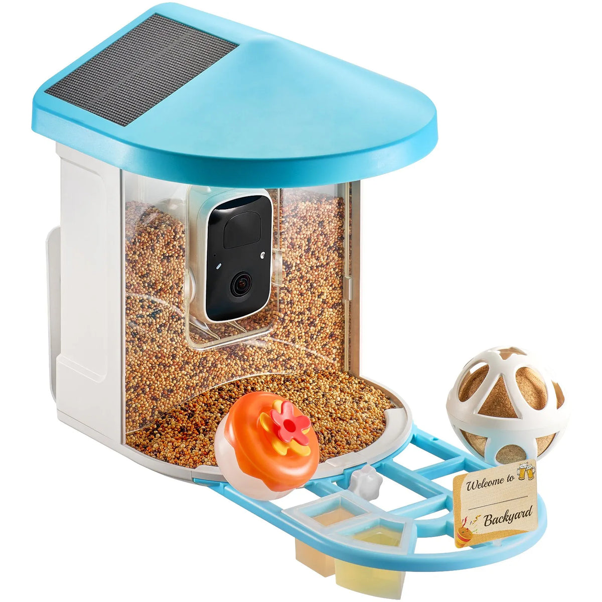 VEVOR Smart Bird Feeder with 2K Camera, AI Species Recognition and 2 Solar Panels