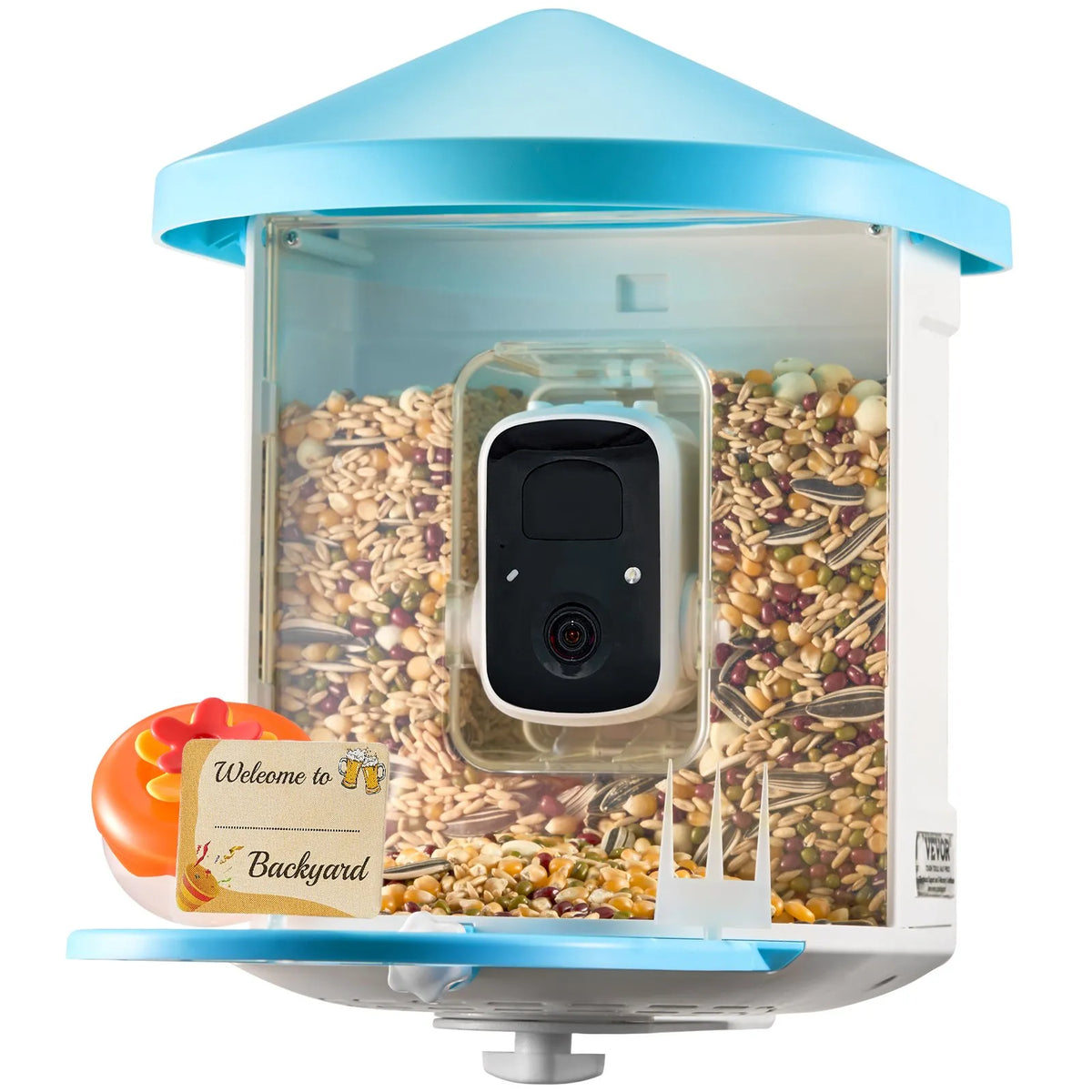 VEVOR Smart Bird Feeder with 2K Camera, AI Species Recognition and 2 Solar Panels