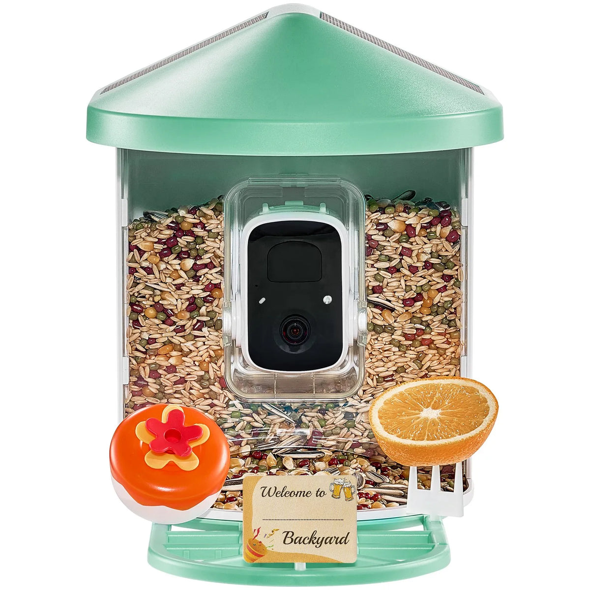 VEVOR Smart Bird Feeder with 2K Camera, AI Species Recognition and 3 Solar Panels, with Automatic Recording