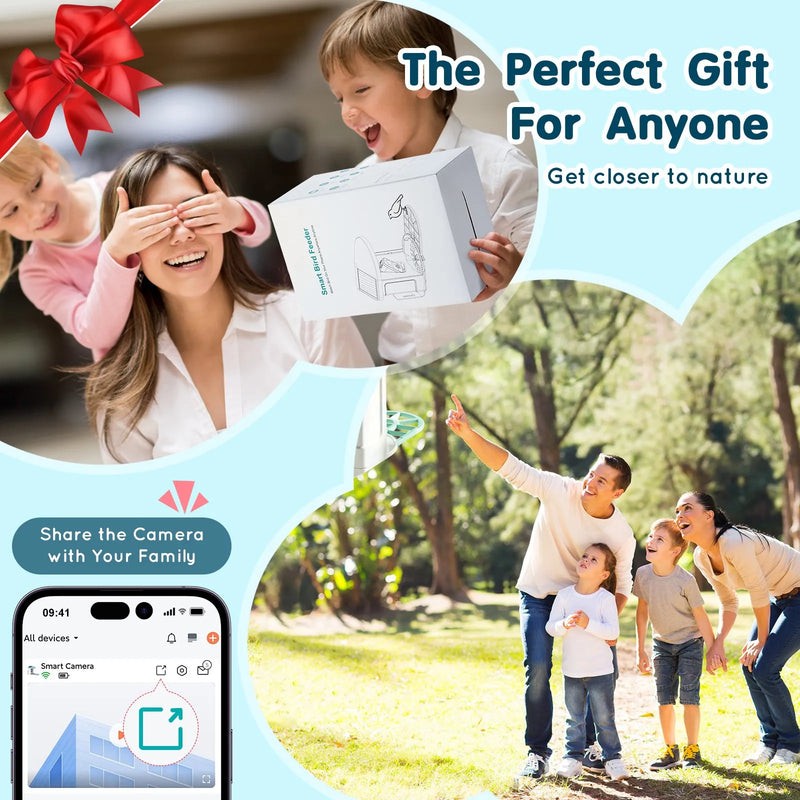 VEVOR viedā putnu barotava ar kameru, 2K HD izšķirtspēju, AI atpazīšanu vairāk nekā 10 000 putnu sugām, saules enerģijas uzlādi, automātisku uzņemšanu un tūlītējiem paziņojumiem, bezvadu āra lietošanai, zaļa