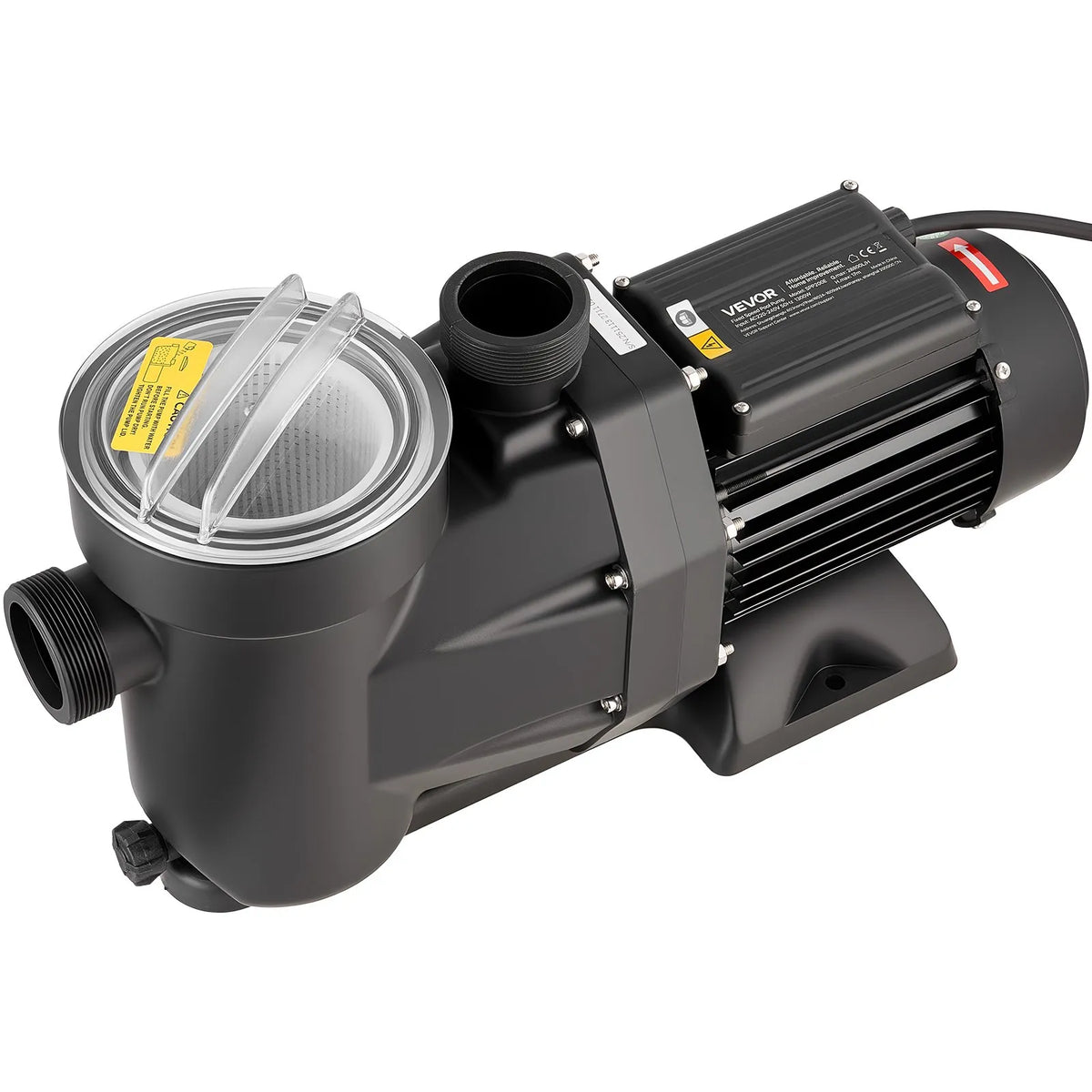 VEVOR Pool Pump 1300 W, up to 28,800 l/h, 220–240 V, 2850 rpm, 17 m Head, with 24 h Timer and Filter Basket, Above-Ground and In-Ground Pools, Spa