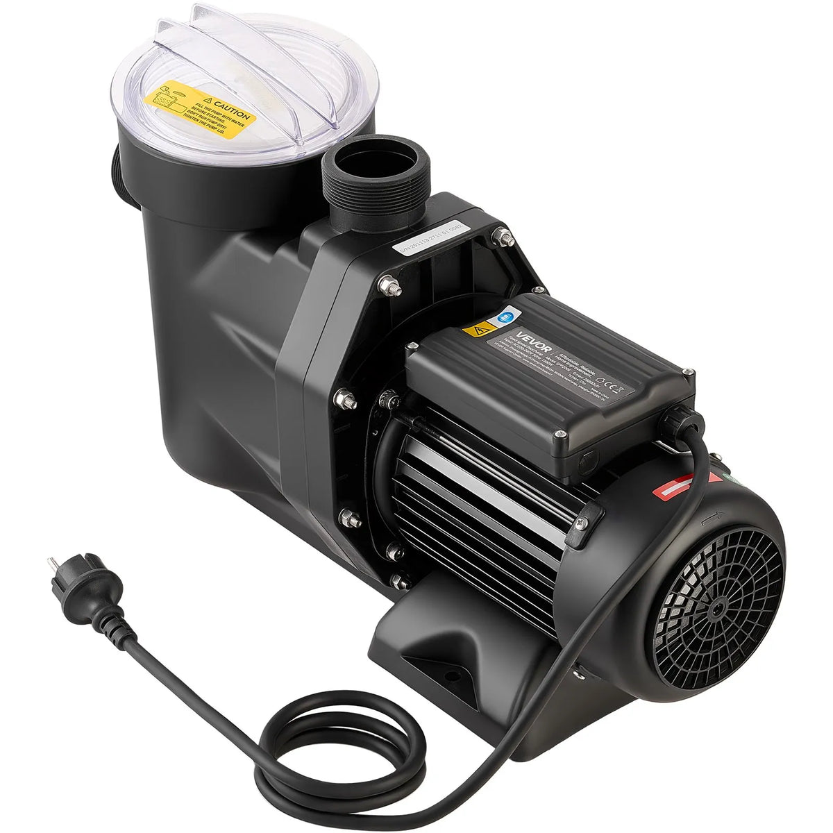VEVOR Pool Pump 1300 W, up to 28,800 l/h, 220–240 V, 2850 rpm, 17 m Head, with 24 h Timer and Filter Basket, Above-Ground and In-Ground Pools, Spa