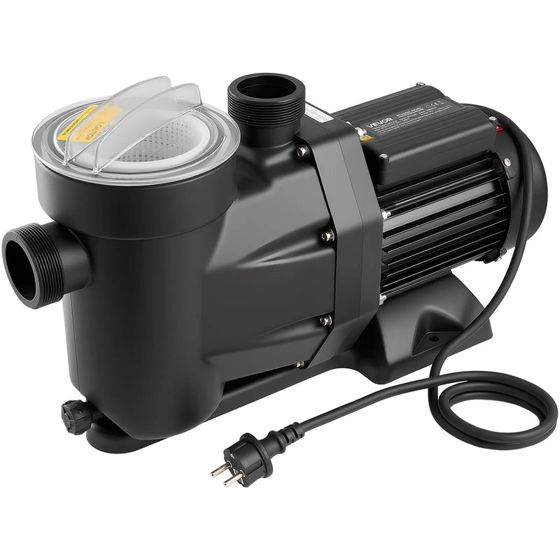 VEVOR baseina sūknis 1300 W, līdz 28 800 l/h, 220–240 V, 2850 apgr./min, 17 m pacēlums, ar 24 h taimeri un filtra grozu, virszemes un iegremdētiem baseiniem, spa