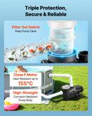 VEVOR baseina sūknis 1300 W, līdz 28 800 l/h, 220–240 V, 2850 apgr./min, 17 m pacēlums, ar 24 h taimeri un filtra grozu, virszemes un iegremdētiem baseiniem, spa