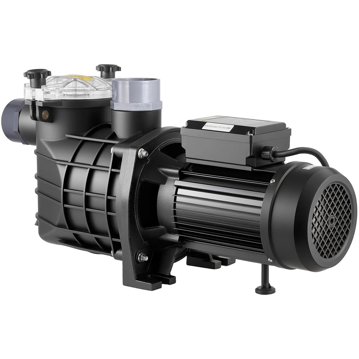 VEVOR Pool Pump 3000 W, Max. Flow 35,000 L/h, Single Speed Swimming Pool Pump, AC 220–240 V, 2860 RPM, Max. Head 19 m, with 24 Hour Timer and Filter Basket, for Above Ground and In-Ground Pools, Hot Tubs and Spas