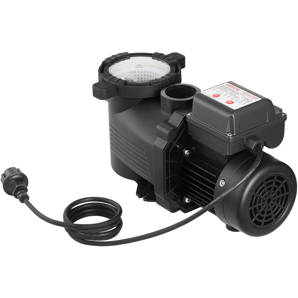 VEVOR Pool Pump 400 W, up to 11,100 l/h, 220–240 V, 3450 rpm, 10 m Head, with 24 h Timer and Filter Basket, for Above-Ground and In-Ground Pools, Spa