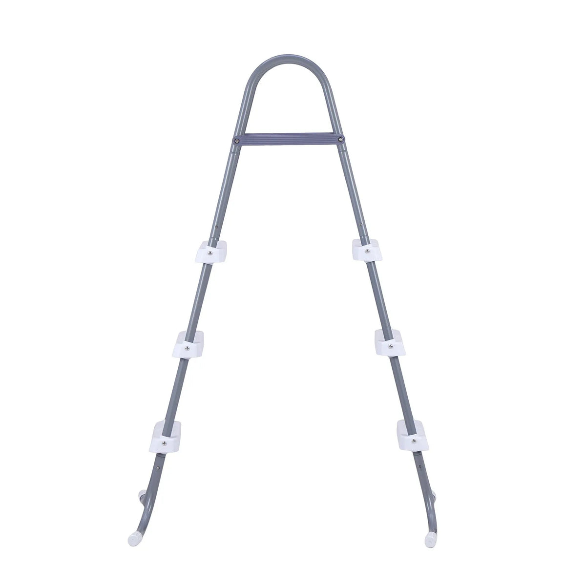 VEVOR virszemes baseina kāpnes ar 3 pakāpieniem, tērauda A veida rāmis, piemērotas baseiniem līdz 106,7 cm sienas augstumam, nestspēja līdz 136 kg, neslīdoši plati pakāpieni drošai iekļūšanai un izkļūšanai, viegla uzstādīšana, pelēka un balta krāsa - ZEMLETES.LV