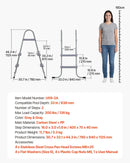 VEVOR virszemes baseina kāpnes ar 2 pakāpieniem, tērauda A veida rāmis, piemērotas baseiniem līdz 83,8 cm sienas augstumam, nestspēja līdz 136 kg, neslīdoši plati pakāpieni drošai iekļūšanai un izkļūšanai, viegla uzstādīšana, pelēka krāsa